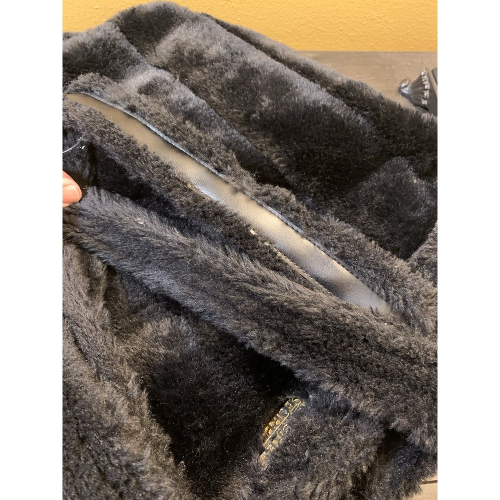 Victoria Secret Large Black Faux Fur Fuzzy Tote Bag MSRP $58 Women's - Picture 5 of 12